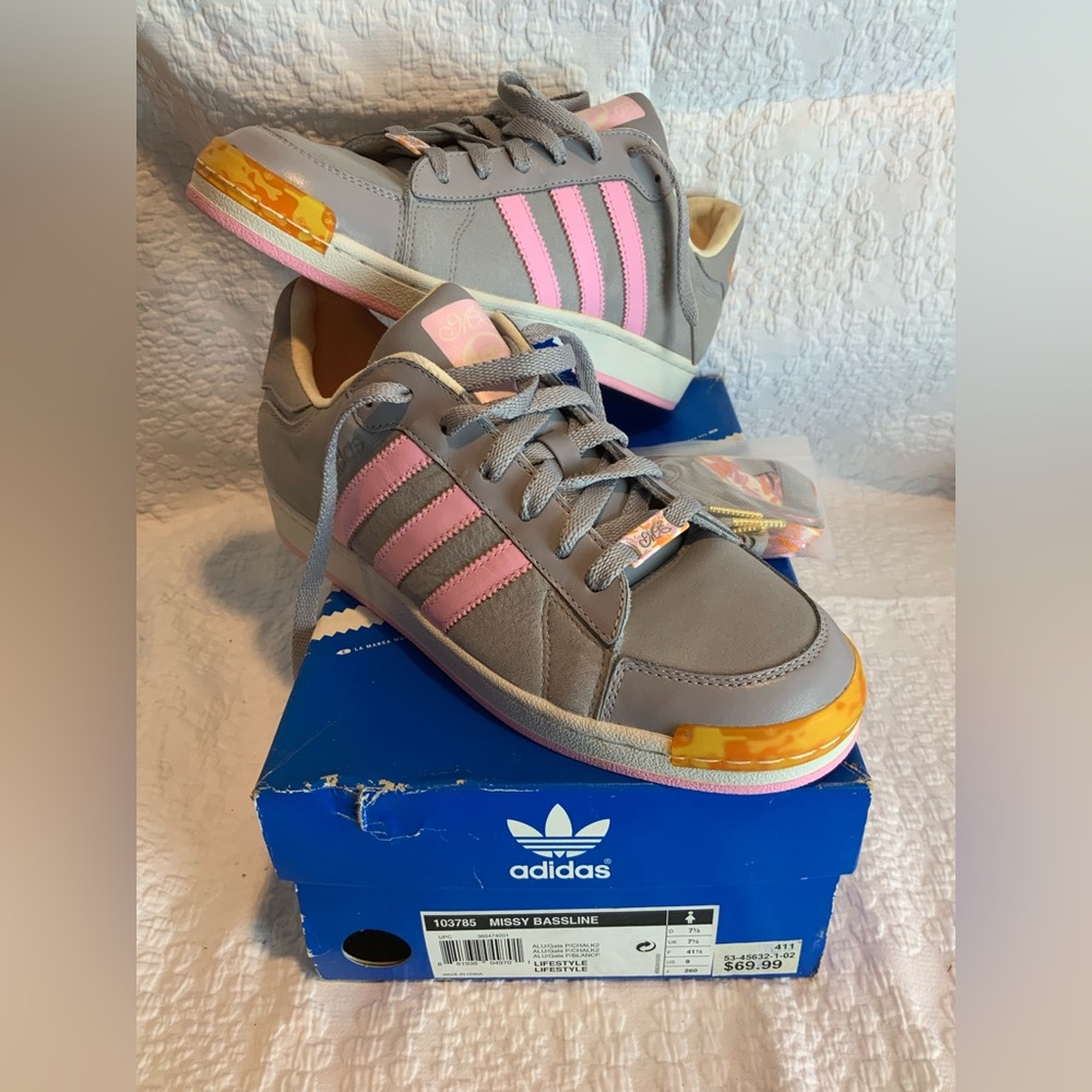 Adidas missy elliot baseline Women's Gray and Pink Sneakers size 9